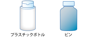 対応容器プラスチックボトル、ビンのイラスト画像